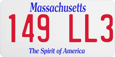 MA license plate 149LL3