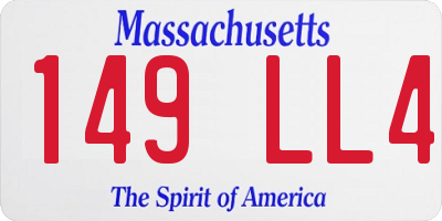 MA license plate 149LL4