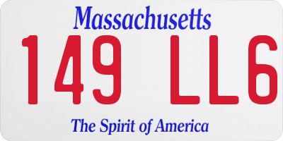 MA license plate 149LL6