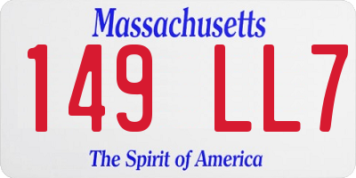 MA license plate 149LL7