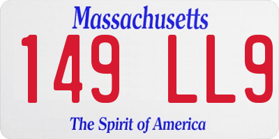 MA license plate 149LL9