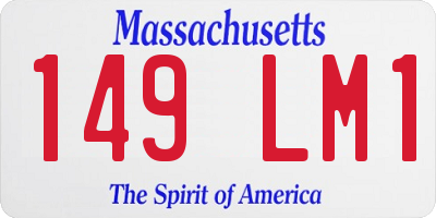 MA license plate 149LM1