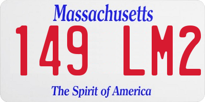 MA license plate 149LM2