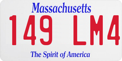 MA license plate 149LM4