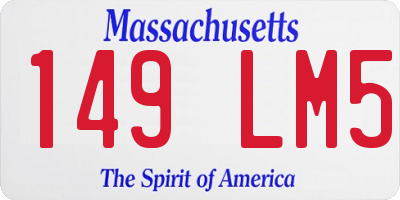 MA license plate 149LM5