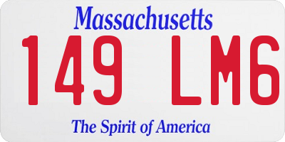 MA license plate 149LM6