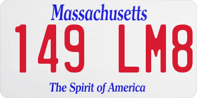 MA license plate 149LM8