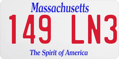 MA license plate 149LN3