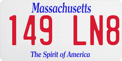 MA license plate 149LN8