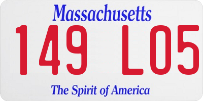 MA license plate 149LO5