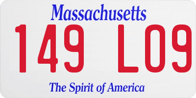MA license plate 149LO9