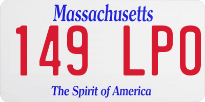 MA license plate 149LP0