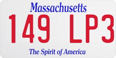 MA license plate 149LP3