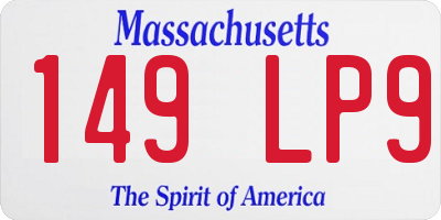 MA license plate 149LP9