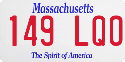 MA license plate 149LQ0