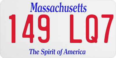 MA license plate 149LQ7