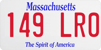 MA license plate 149LR0