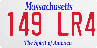 MA license plate 149LR4