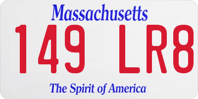 MA license plate 149LR8