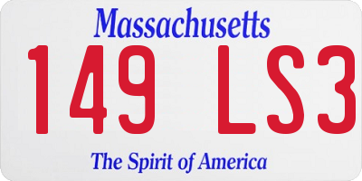 MA license plate 149LS3