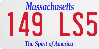 MA license plate 149LS5