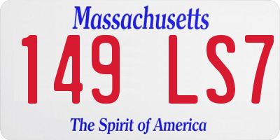 MA license plate 149LS7