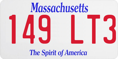 MA license plate 149LT3