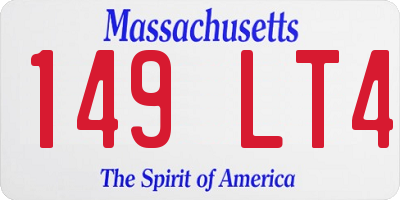 MA license plate 149LT4