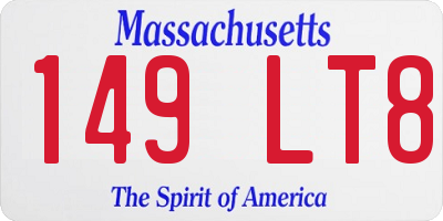 MA license plate 149LT8