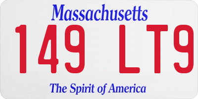 MA license plate 149LT9