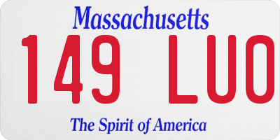 MA license plate 149LU0