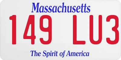 MA license plate 149LU3