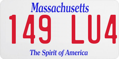 MA license plate 149LU4