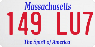 MA license plate 149LU7
