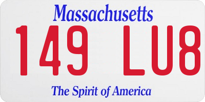 MA license plate 149LU8