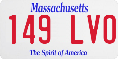 MA license plate 149LV0