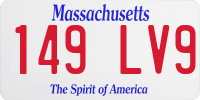 MA license plate 149LV9