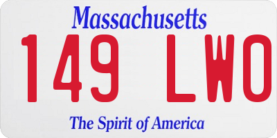 MA license plate 149LW0