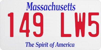 MA license plate 149LW5