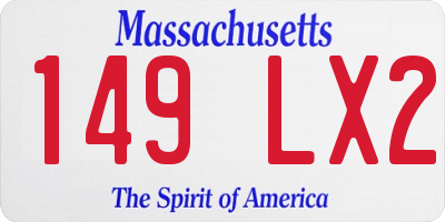 MA license plate 149LX2