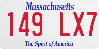 MA license plate 149LX7