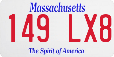 MA license plate 149LX8