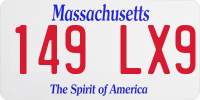MA license plate 149LX9