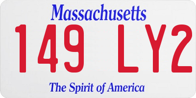 MA license plate 149LY2