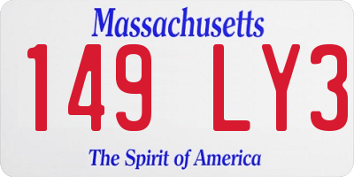 MA license plate 149LY3
