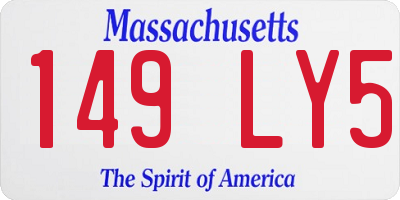 MA license plate 149LY5