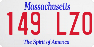 MA license plate 149LZ0