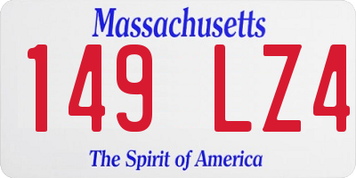 MA license plate 149LZ4