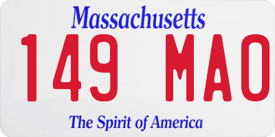MA license plate 149MA0