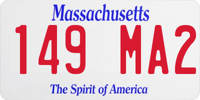 MA license plate 149MA2